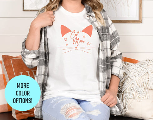 Cat Mom Shirt, Floral Cat Shirt, Gift For Mom, Funny Cat Shirt, Cat Mom, Cat Lover Shirt, Cat Shirt For Kids, Kitten T-shirt, Cat Mama Shirt